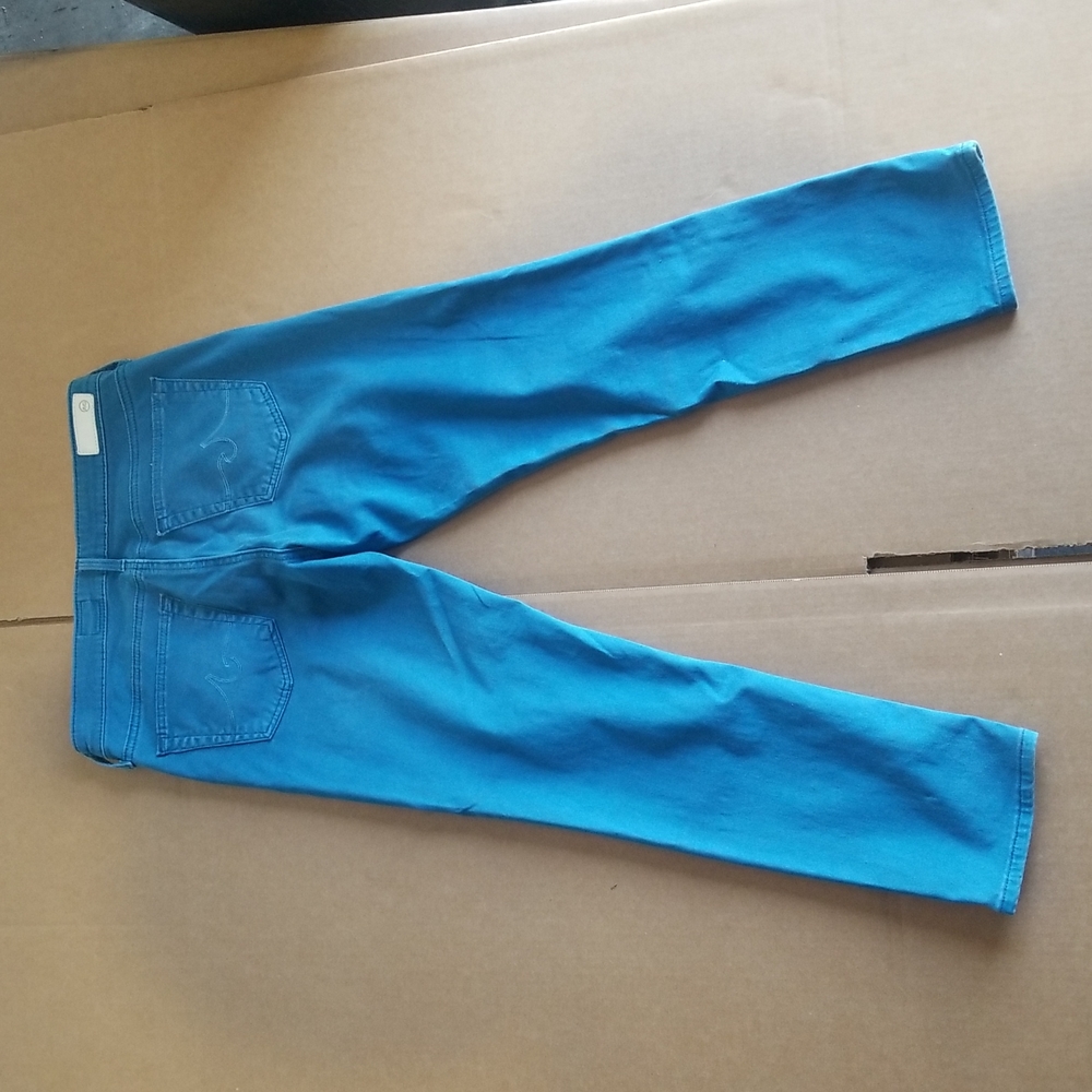 ADRIANO GOLDSCHMIED "THE STILT CROP" CIGARETTE CROP PANTS SZ 26X25 SEA BLUE - Picture 6 of 11